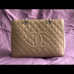 Original Chanel GST. Beige with Silver hardware.